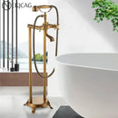 GobekUsa Brass Freestanding Bathtub Filler with Handshower, Dual Handles & Shower Set