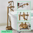 GobekUsa Brass Freestanding Bathtub Filler with Handshower, Dual Handles & Shower Set
