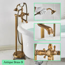 GobekUsa Brass Freestanding Bathtub Filler with Handshower, Dual Handles & Shower Set
