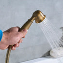 GobekUsa Brass Freestanding Bathtub Filler with Handshower, Dual Handles & Shower Set