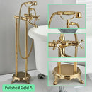 GobekUsa Brass Freestanding Bathtub Filler with Handshower, Dual Handles & Shower Set