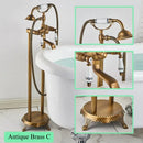 GobekUsa Brass Freestanding Bathtub Filler with Handshower, Dual Handles & Shower Set
