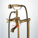 GobekUsa Brass Freestanding Bathtub Filler with Handshower, Dual Handles & Shower Set