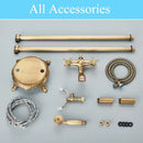 GobekUsa Brass Freestanding Bathtub Filler with Handshower, Dual Handles & Shower Set