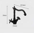 GobekUsa Black Bronze Swan Basin Faucet Dual Cross Handle Deck Mounted Bathroom Mixer