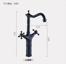 GobekUsa Black Bronze Swan Basin Faucet Dual Cross Handle Deck Mounted Bathroom Mixer