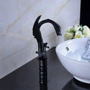 GobekUsa Black Bronze Swan Basin Faucet Dual Cross Handle Deck Mounted Bathroom Mixer