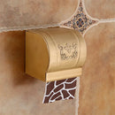 Ornate black carved aluminum toilet paper holder bathroom rack by Decorbites
