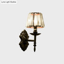 GobekUsa Simple Crystal Prisms Cone Wall Lamp - Black Candlestick Design - 1/2-Head Wall Light