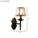 GobekUsa Simple Crystal Prisms Cone Wall Lamp - Black Candlestick Design - 1/2-Head Wall Light