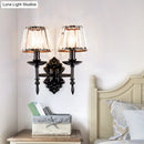 GobekUsa Simple Crystal Prisms Cone Wall Lamp - Black Candlestick Design - 1/2-Head Wall Light