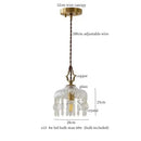 GobekUsa Crystal Glass LED Copper Pendant Lights for Bedroom Living Dining Room