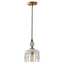 GobekUsa Crystal Glass LED Copper Pendant Lights for Bedroom Living Dining Room