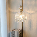 GobekUsa Crystal Glass LED Copper Pendant Lights for Bedroom Living Dining Room