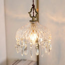 GobekUsa Crystal Glass LED Copper Pendant Lights for Bedroom Living Dining Room