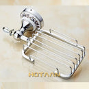 Ornate brass gold soap dish ceramic holder bathroom wall mount by Decorbites