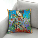 Ornate cat design linen pillowcase – living room cushion cover by Decorbites