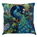 Ornate cat design linen pillowcase – living room cushion cover by Decorbites