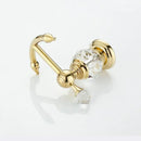 GobekUsa Crystal Brass Gold Robe Hook | European Style Towel Rack & Clothes Hook