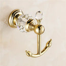 GobekUsa Crystal Brass Gold Robe Hook | European Style Towel Rack & Clothes Hook