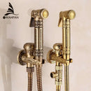 GobekUsa Brass Wall Mounted Bidet Faucet Handheld Hygienic Shower Spray Head