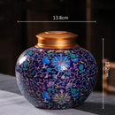 Ornate floral ceramic storage jar set kitchen tea coffee containers by Decorbites