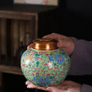 Ornate floral ceramic storage jar set kitchen tea coffee containers by Decorbites