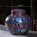 Ornate floral ceramic storage jar set kitchen tea coffee containers by Decorbites