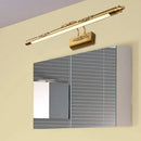 GobekUsa Streamlined Brass LED Wall Vanity Light with Curvy Arm - Contemporary Warm/White Lighting