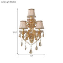 GobekUsa Modern Crystal Candelabra Wall Mount Light with 3 Gold Lights - Living Room Sconce