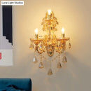 GobekUsa Modern Crystal Candelabra Wall Mount Light with 3 Gold Lights - Living Room Sconce