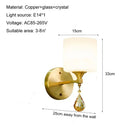 GobekUsa Crystal Copper Wall Lamp for Living Room, Bedroom, and Study