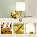 GobekUsa Crystal Copper Wall Lamp for Living Room, Bedroom, and Study