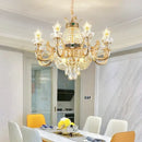 GobekUsa Crystal Dining Room Chandelier - Elegant Zinc Alloy Candle Lamp