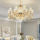 GobekUsa Crystal Dining Room Chandelier - Elegant Zinc Alloy Candle Lamp