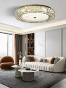 GobekUsa Crystal Glass Ceiling Light for Bedroom & Living Room, Low Ceiling Chandelier