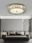 GobekUsa Crystal Glass Ceiling Light for Bedroom & Living Room, Low Ceiling Chandelier