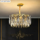 GobekUsa Minimalist Crystal Leaf Pendant Light - Elegant Chandelier for Bedroom
