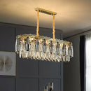 GobekUsa Minimalist Crystal Leaf Pendant Light - Elegant Chandelier for Bedroom