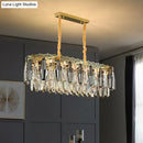 GobekUsa Minimalist Crystal Leaf Pendant Light - Elegant Chandelier for Bedroom