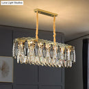 GobekUsa Minimalist Crystal Leaf Pendant Light - Elegant Chandelier for Bedroom