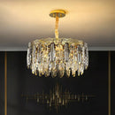 GobekUsa Minimalist Crystal Leaf Pendant Light - Elegant Chandelier for Bedroom