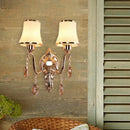 GobekUsa Minimalist Opal Glass Brass Wall Sconce with Crystal Accents
