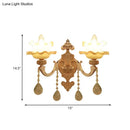 GobekUsa Gold Crystal Wall Sconce with Frosted Glass Shade - Perfect for Living Rooms - 2 Bulbs included!