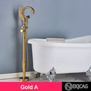 GobekUsa Gold Swan Freestanding Bathtub Faucet with Handshower