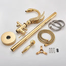 GobekUsa Gold Swan Freestanding Bathtub Faucet with Handshower