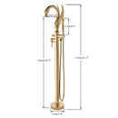 GobekUsa Gold Swan Freestanding Bathtub Faucet with Handshower