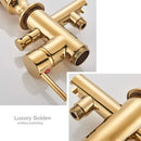 GobekUsa Gold Swan Freestanding Bathtub Faucet with Handshower