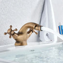 GobekUsa Dual Handle Bidet Faucet for Vessel Sink, Deck Mounted Water Mixer Tap