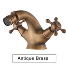 GobekUsa Dual Handle Bidet Faucet for Vessel Sink, Deck Mounted Water Mixer Tap